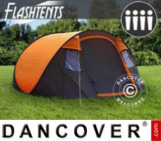 Campingzelt, FlashTents®, 4 Personen, orange/dunkelgrau